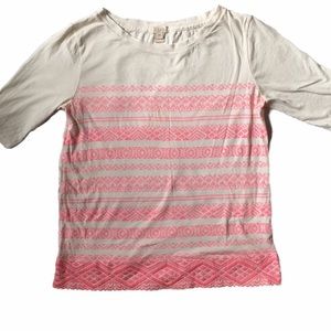 Pink and cream/off white top